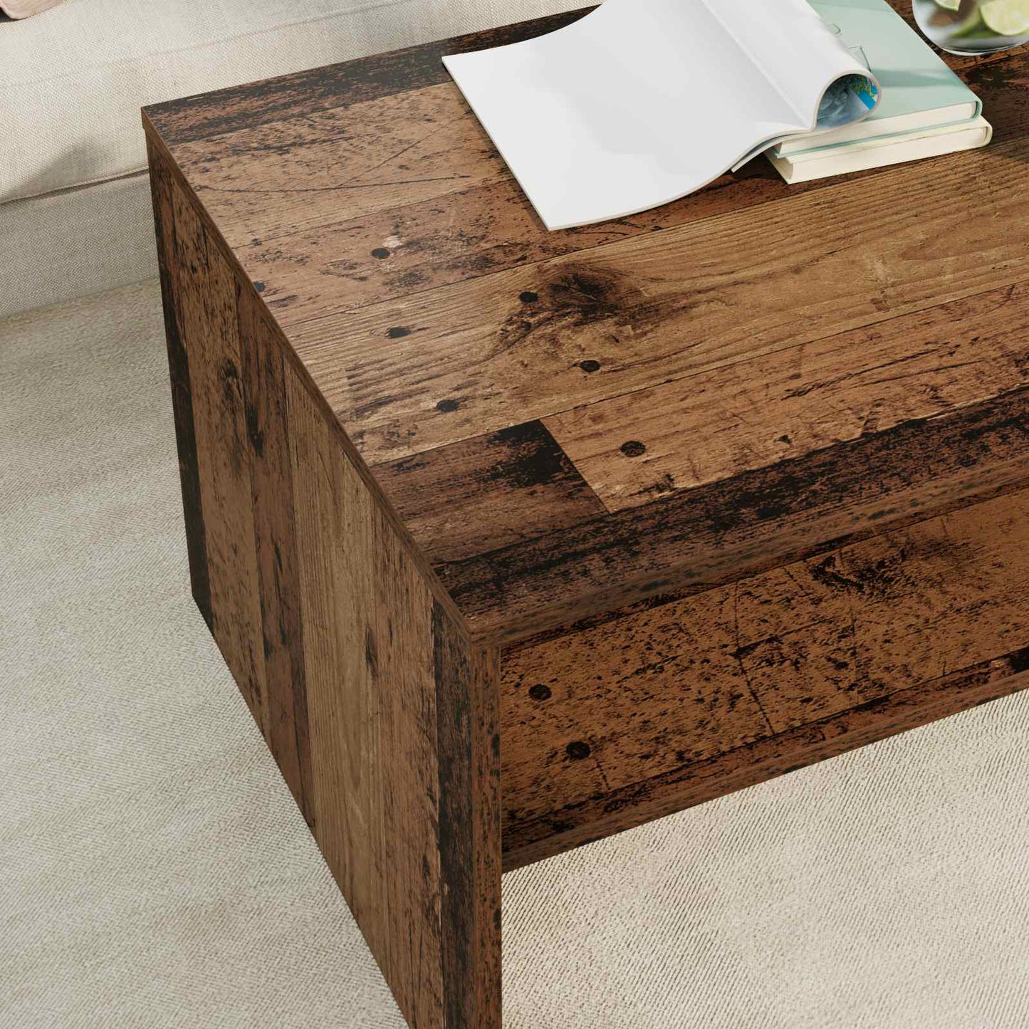 Salontafel Oudhout 80 x 50 x 40 cm Bewerkt hout