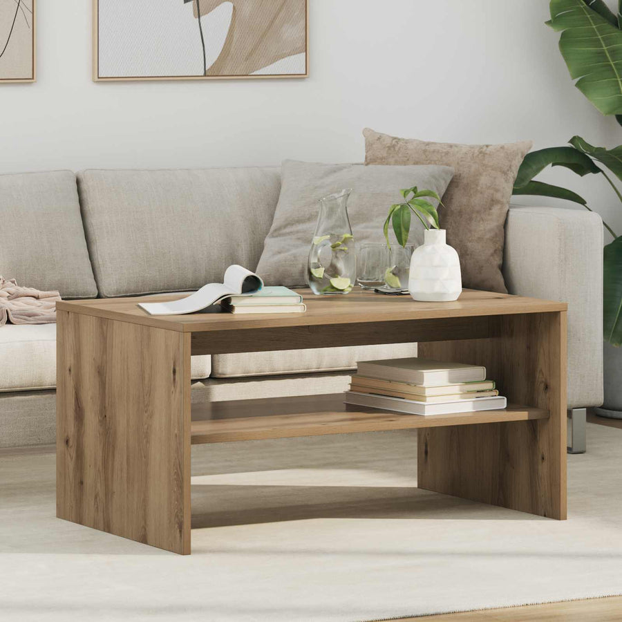 Salontafel Artisan Eiken 80 x 50 x 40 cm Bewerkt hout