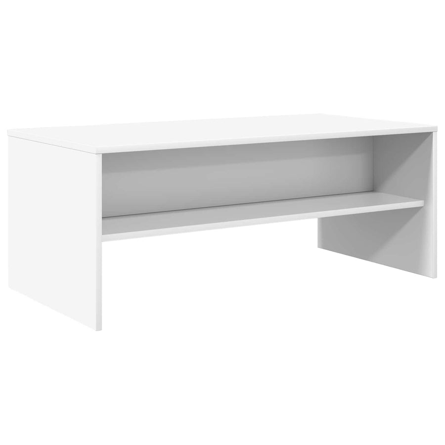 Salontafel Wit 100 x 50 x 40 cm Bewerkt hout