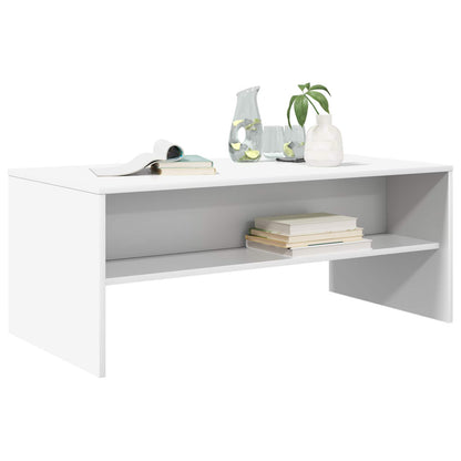 Salontafel Wit 100 x 50 x 40 cm Bewerkt hout