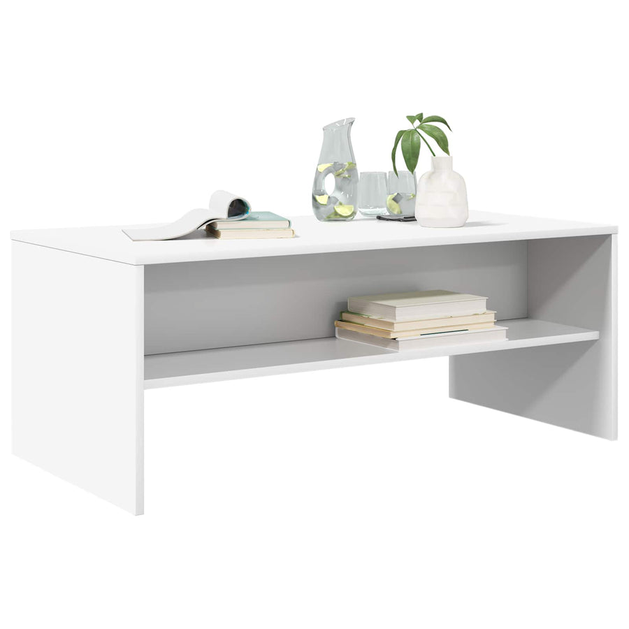 Salontafel Wit 100 x 50 x 40 cm Bewerkt hout