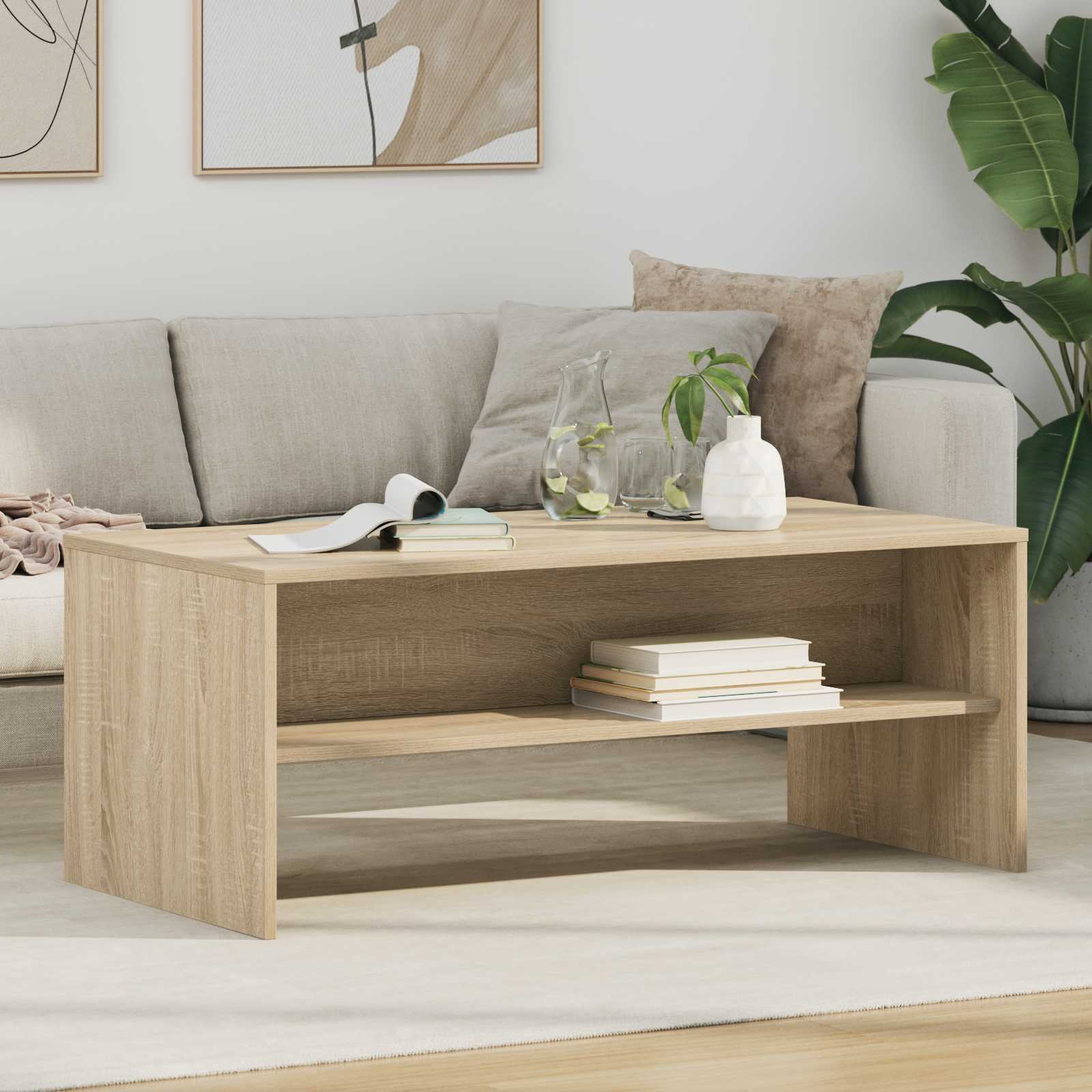 Salontafel Sonoma Eiken 100 x 50 x 40 cm Bewerkt hout