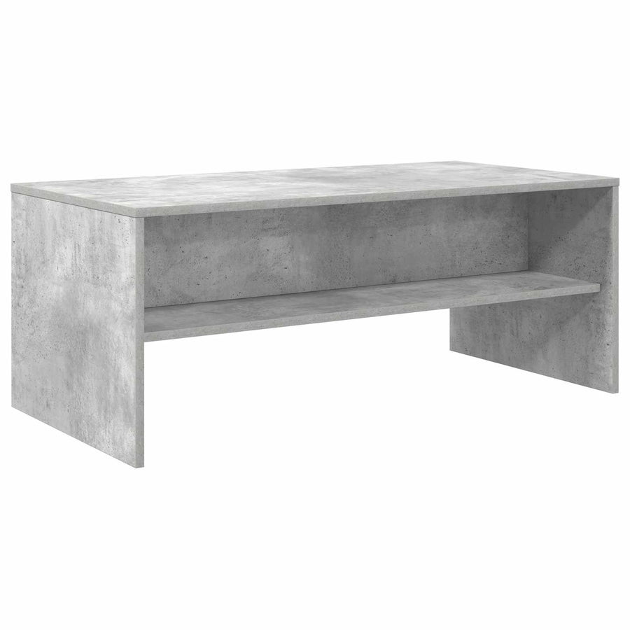 Salontafel Beton Grijs 100 x 50 x 40 cm Bewerkt hout