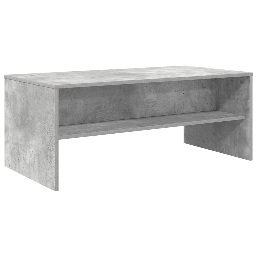 Salontafel Beton Grijs 100 x 50 x 40 cm Bewerkt hout