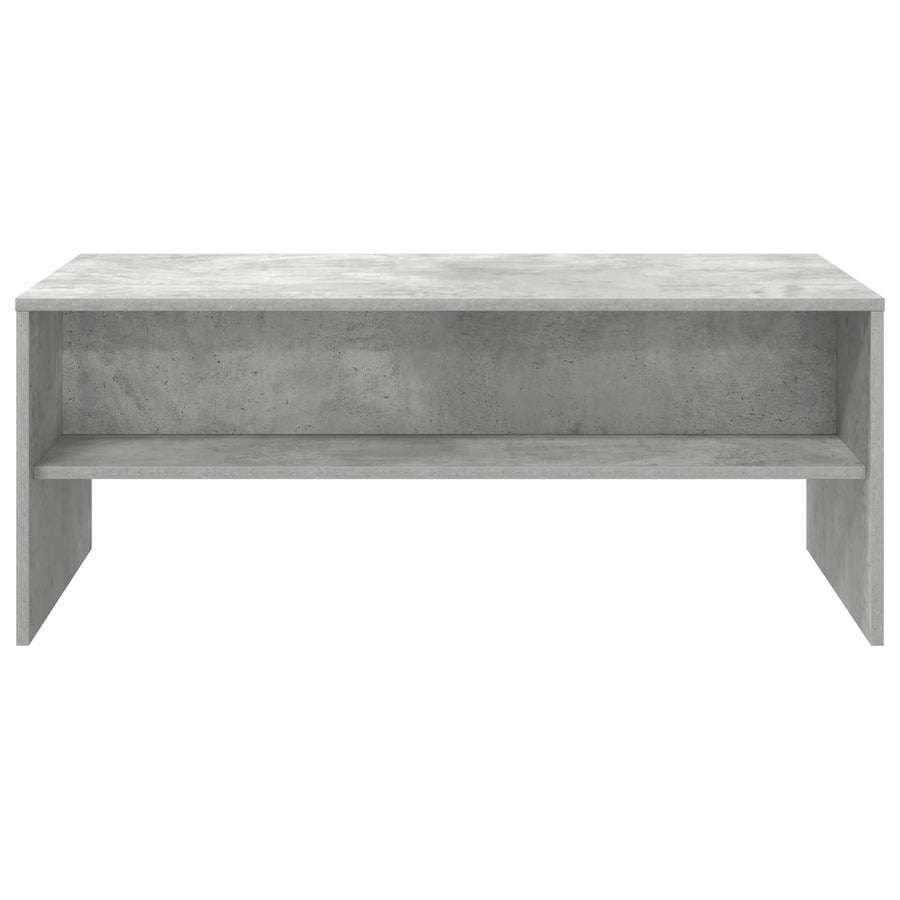 Salontafel Beton Grijs 100 x 50 x 40 cm Bewerkt hout