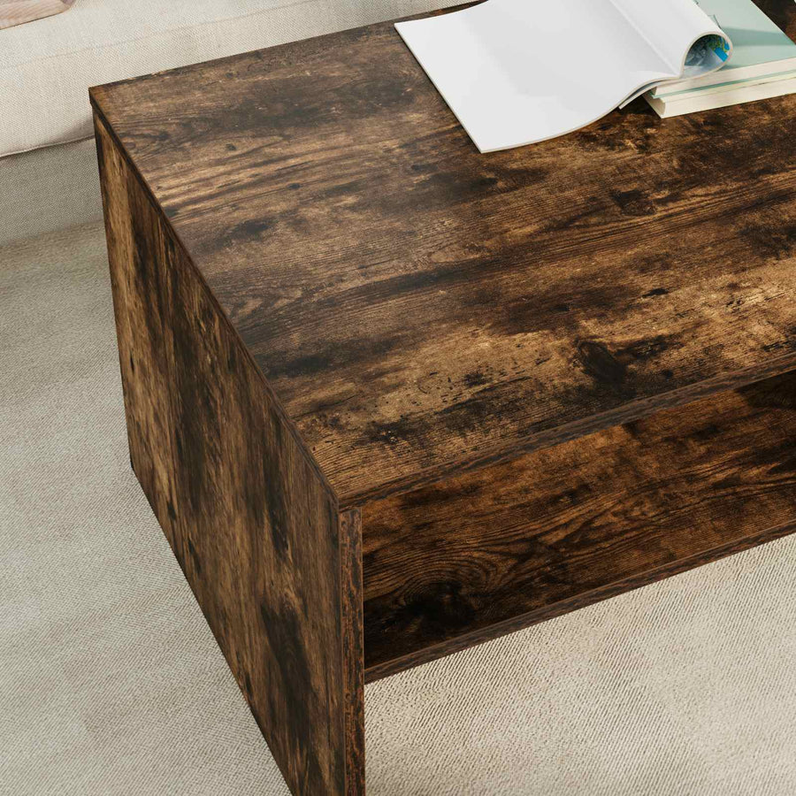 Salontafel Gerookt eiken 100 x 50 x 40 cm Bewerkt hout