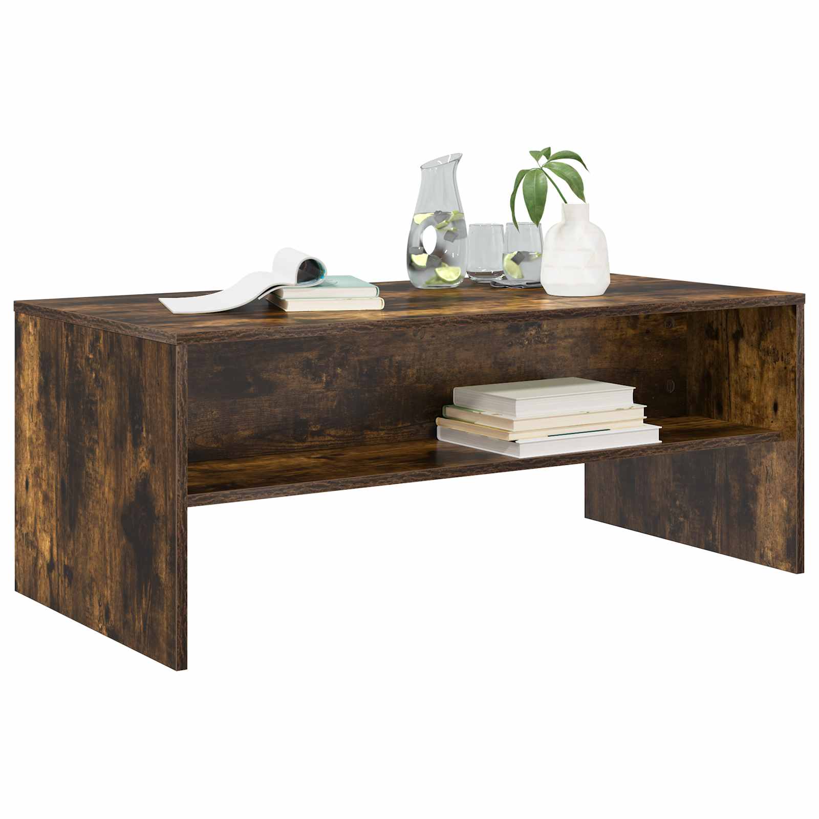 Salontafel Gerookt eiken 100 x 50 x 40 cm Bewerkt hout