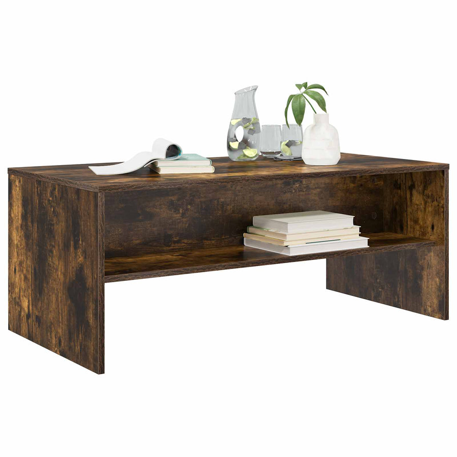 Salontafel Gerookt eiken 100 x 50 x 40 cm Bewerkt hout