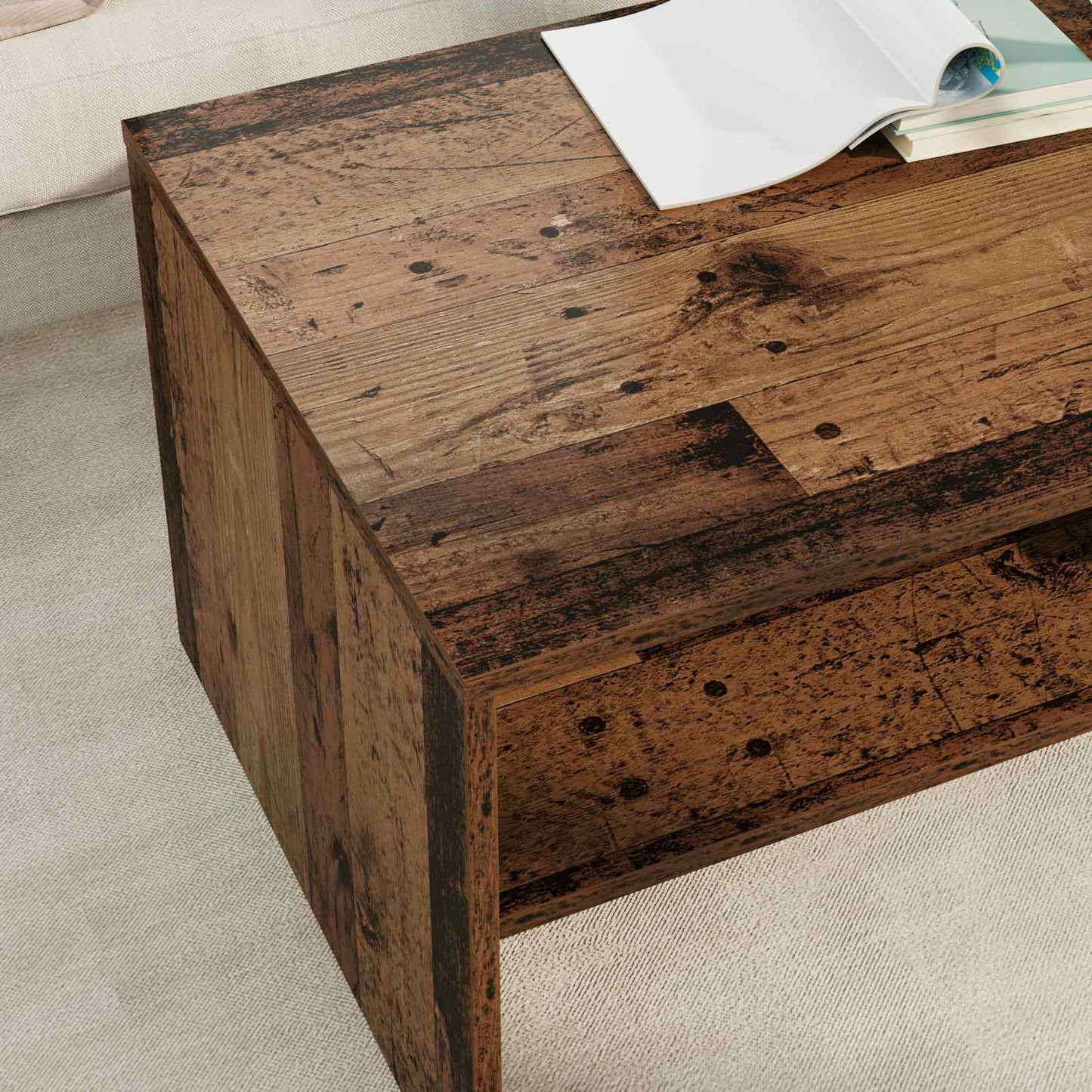 Salontafel Oudhout 100 x 50 x 40 cm Bewerkt hout