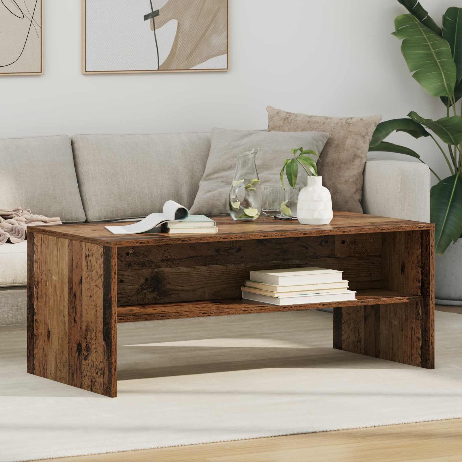 Salontafel Oudhout 100 x 50 x 40 cm Bewerkt hout