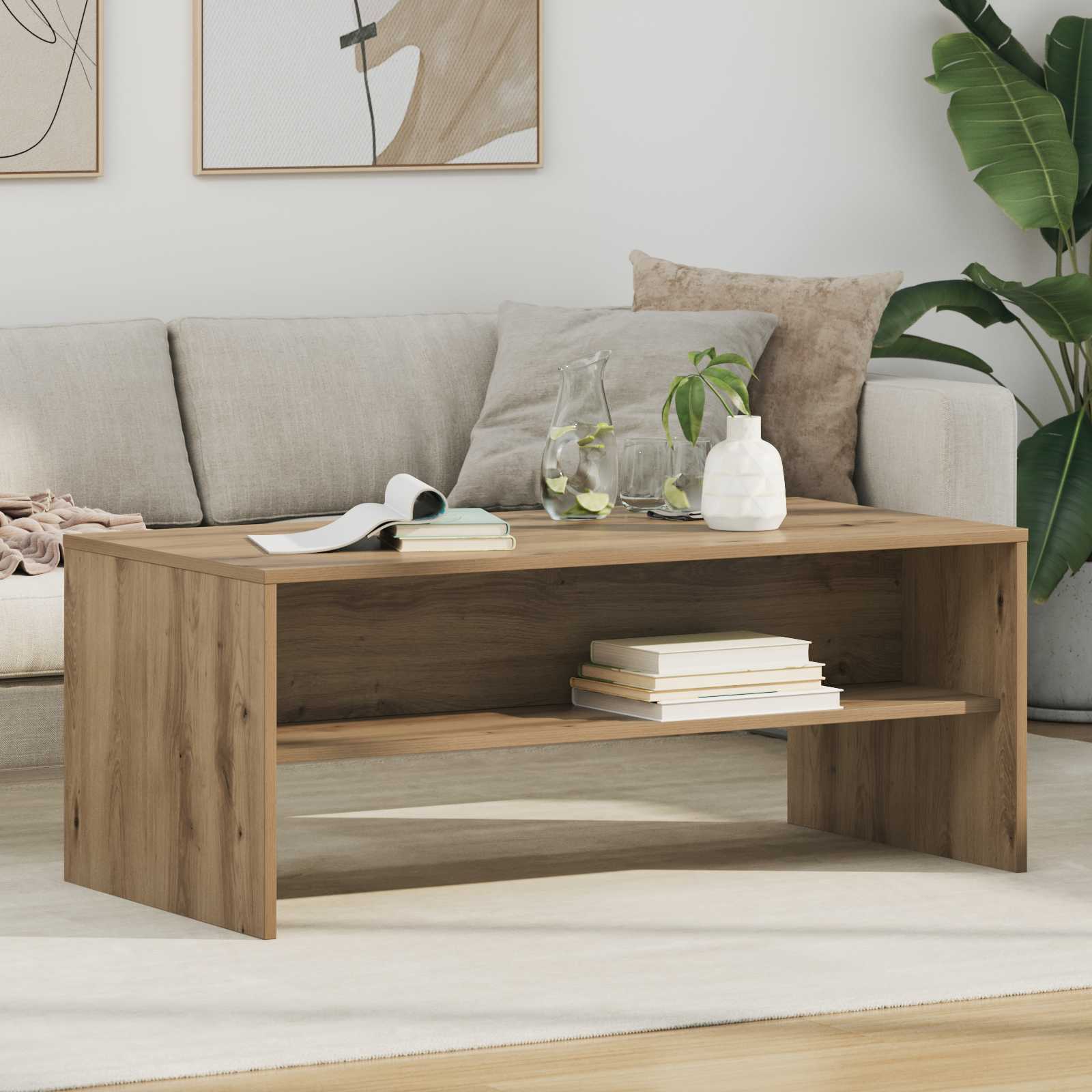 Salontafel Artisan Eiken 100 x 50 x 40 cm Bewerkt hout