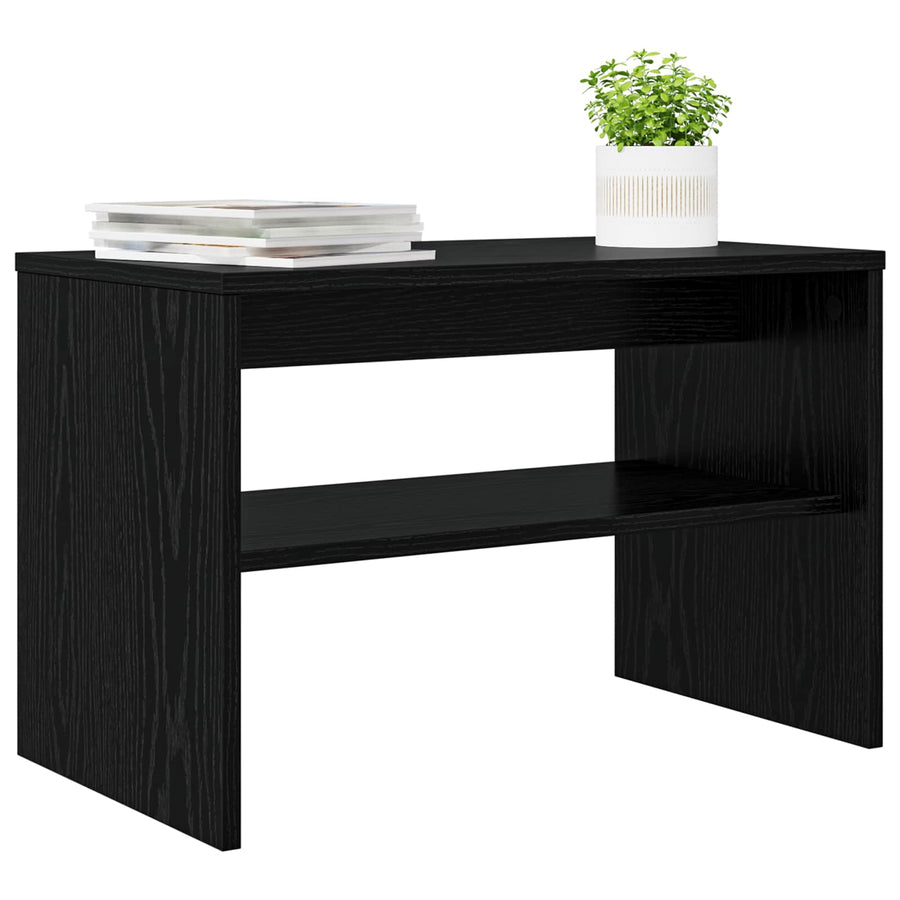TV-kast Zwart Eiken 60 x 35 x 40 cm Bewerkt hout