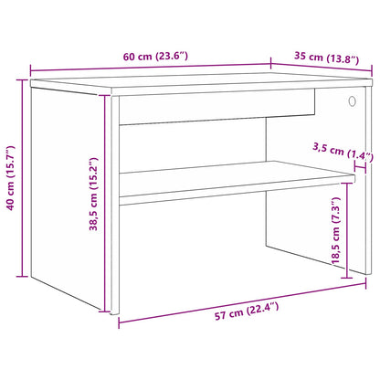 TV-kast Beton Grijs 60 x 35 x 40 cm Bewerkt hout