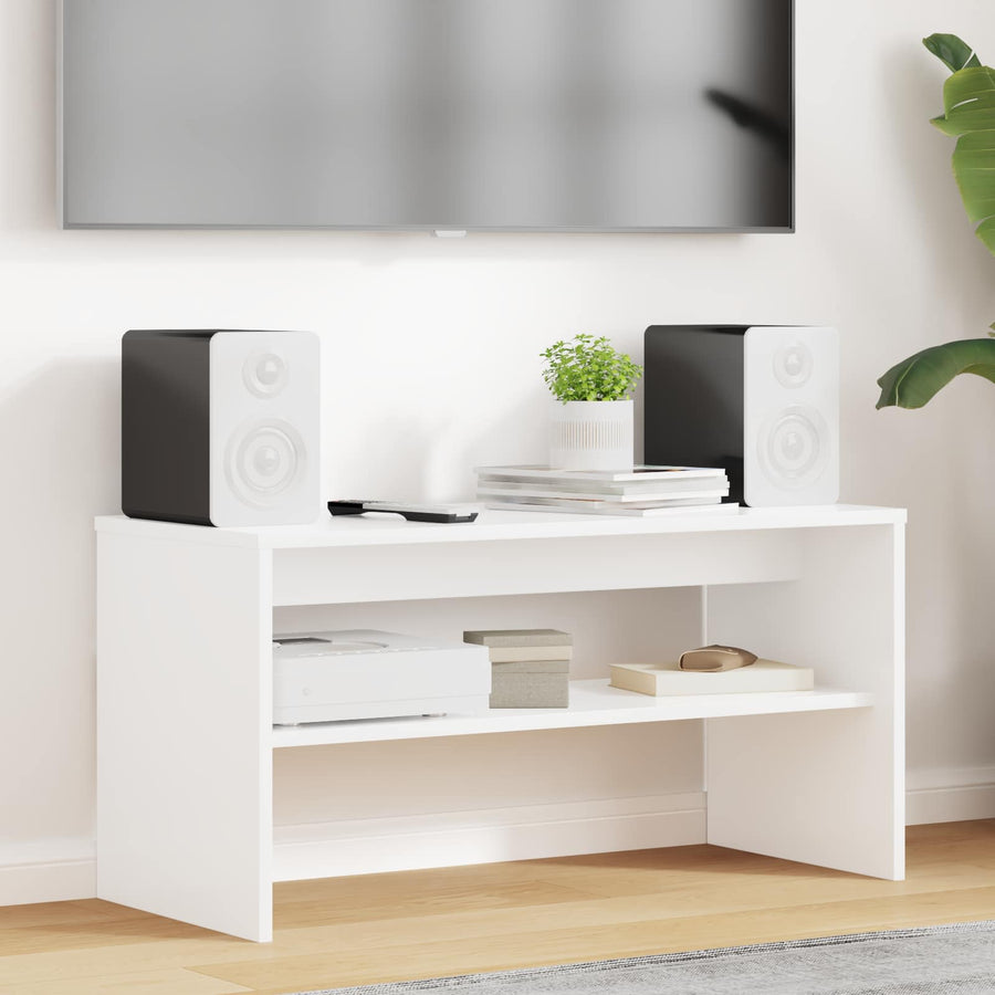 TV-kast Wit 80 x 35 x 40 cm Bewerkt hout
