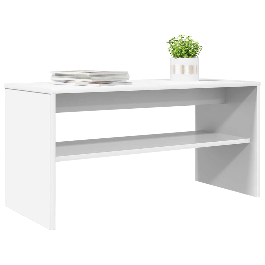 TV-kast Wit 80 x 35 x 40 cm Bewerkt hout