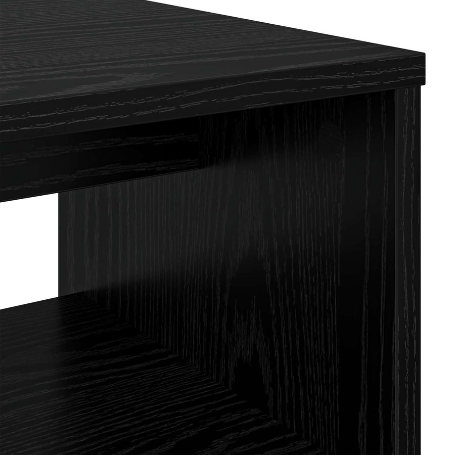 TV-kast Zwart Eiken 80 x 35 x 40 cm Bewerkt hout