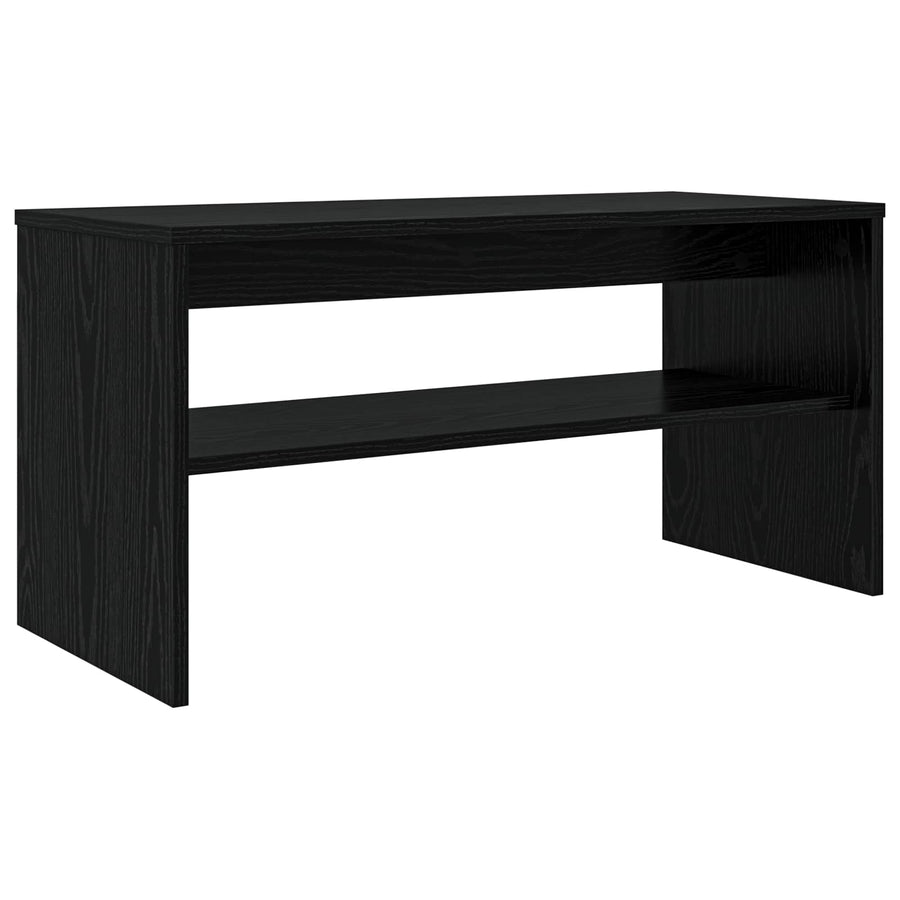 TV-kast Zwart Eiken 80 x 35 x 40 cm Bewerkt hout