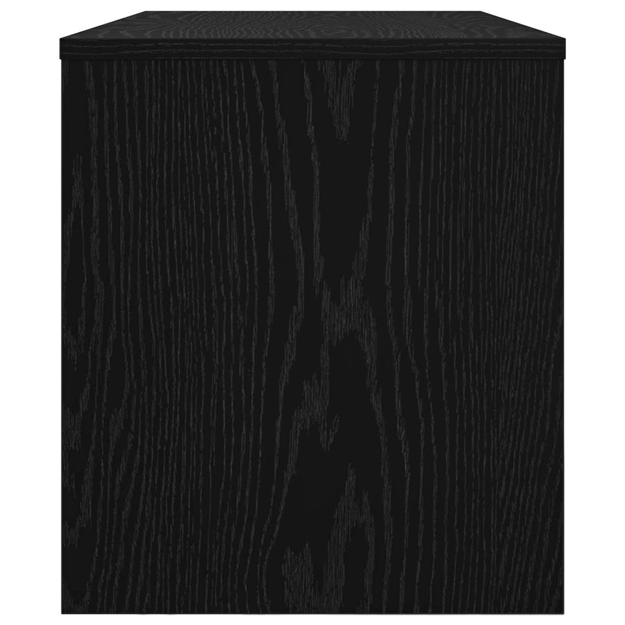 TV-kast Zwart Eiken 80 x 35 x 40 cm Bewerkt hout