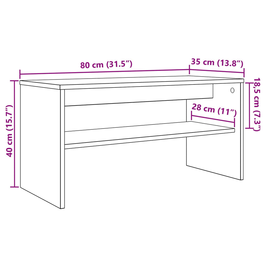 TV-kast Grijs Sonoma 80 x 35 x 40 cm Bewerkt hout