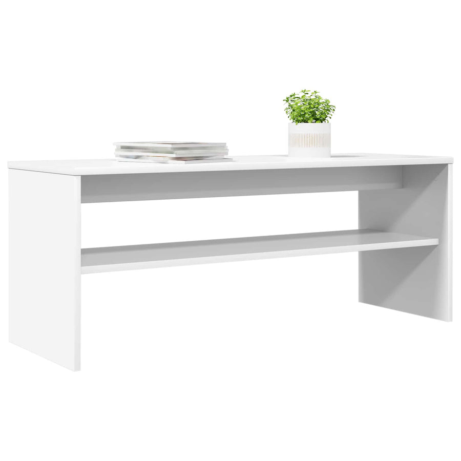 TV-kast Wit 100 x 35 x 40 cm Bewerkt hout