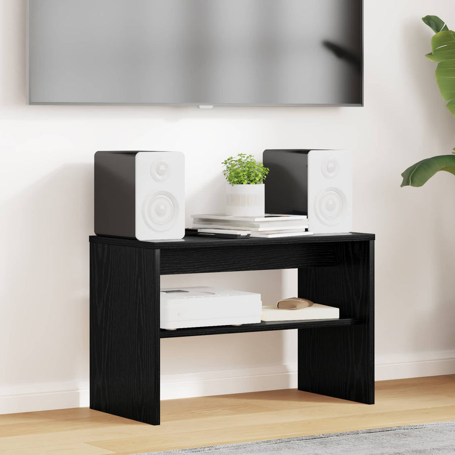 TV-kast Zwart Eiken 60 x 30 x 40 cm Bewerkt hout