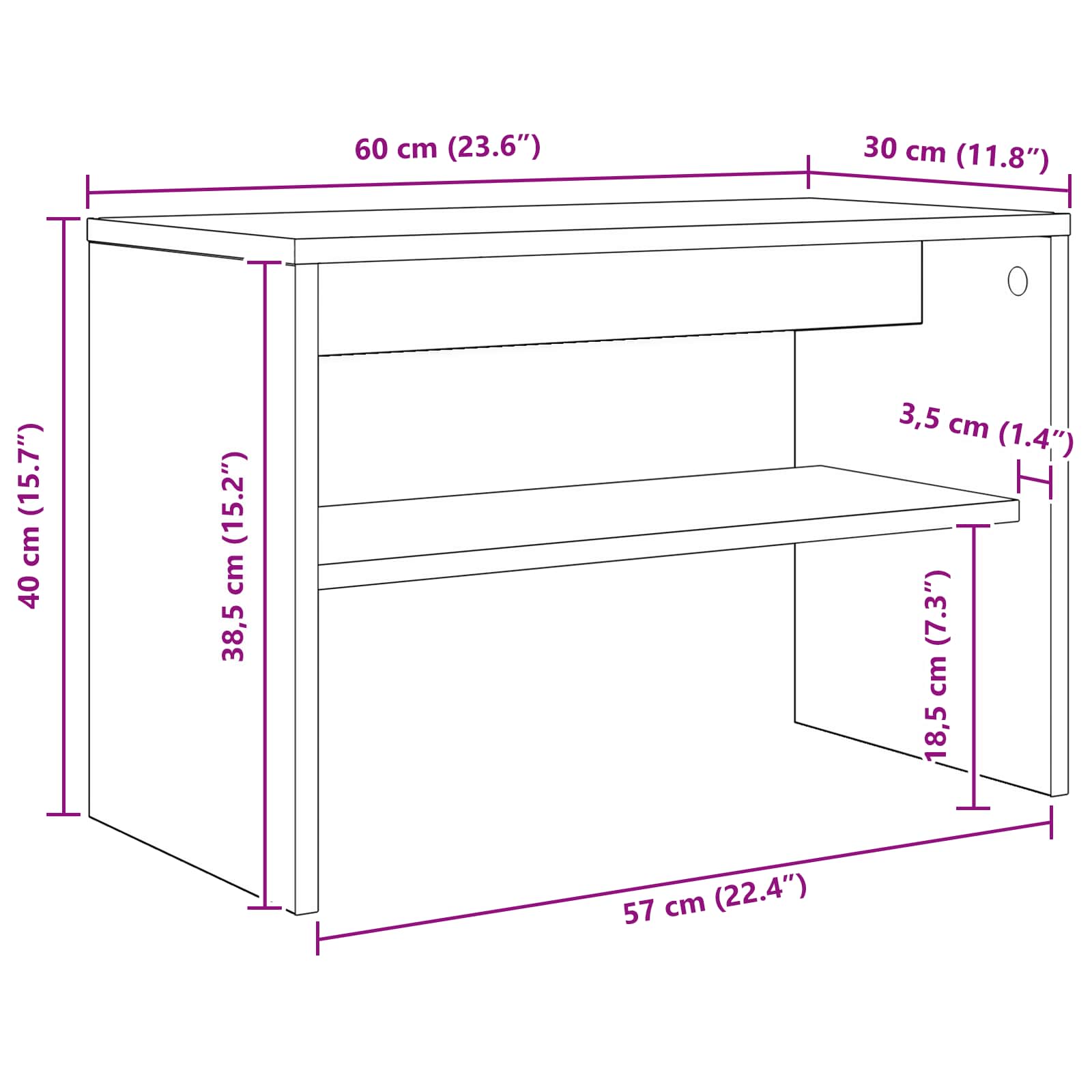 TV-kast Gerookt eiken 60 x 30 x 40 cm Bewerkt hout