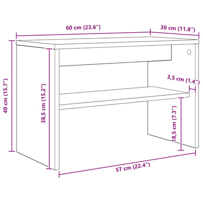 TV-kast Gerookt eiken 60 x 30 x 40 cm Bewerkt hout