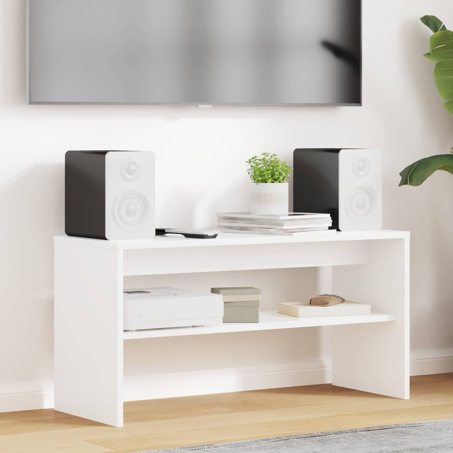 TV-kast Wit 80 x 30 x 40 cm Bewerkt hout