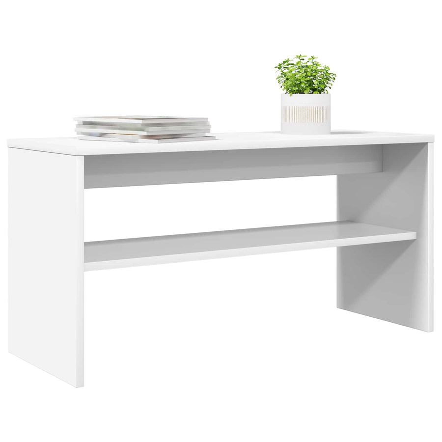 TV-kast Wit 80 x 30 x 40 cm Bewerkt hout