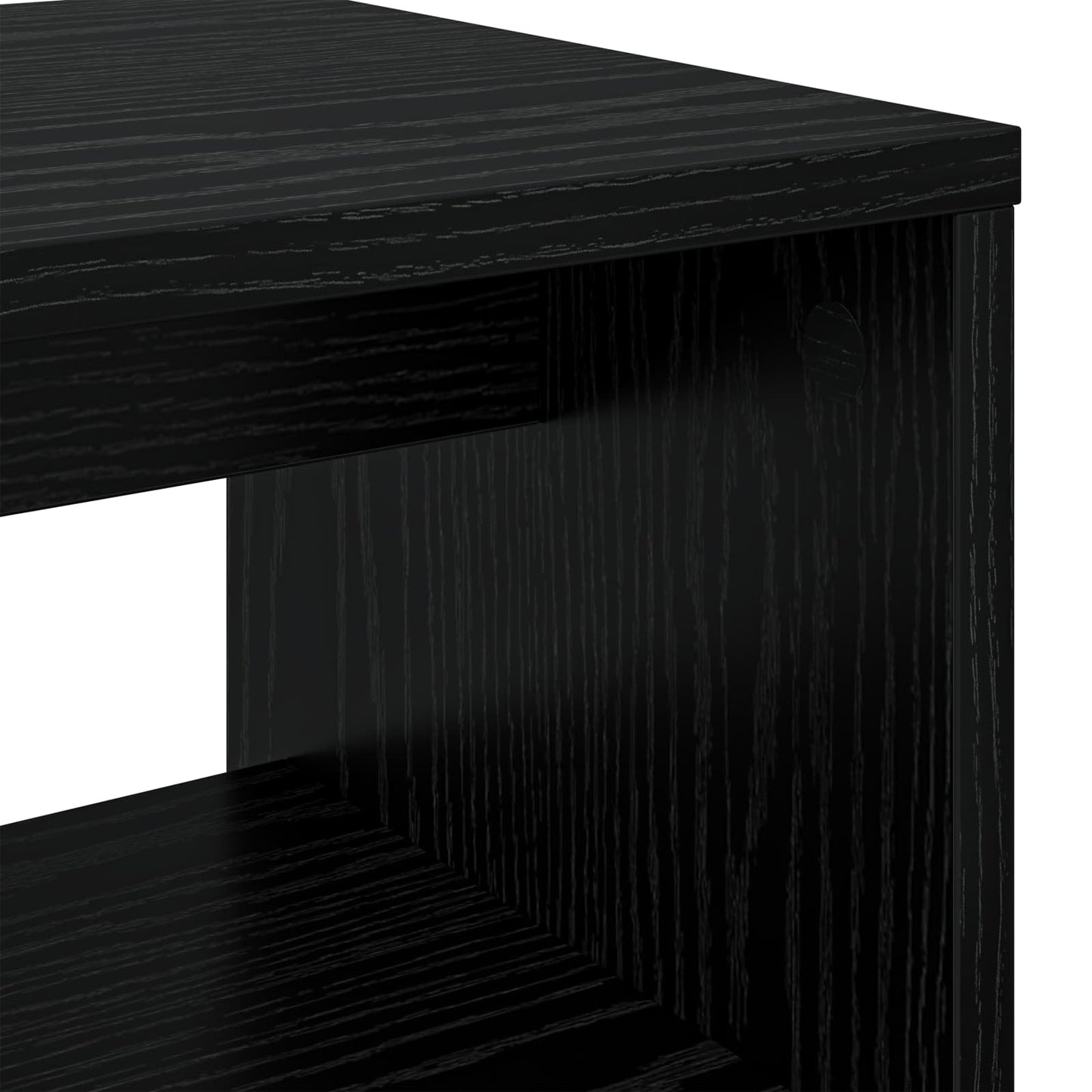 TV-kast Zwart Eiken 80 x 30 x 40 cm Bewerkt hout