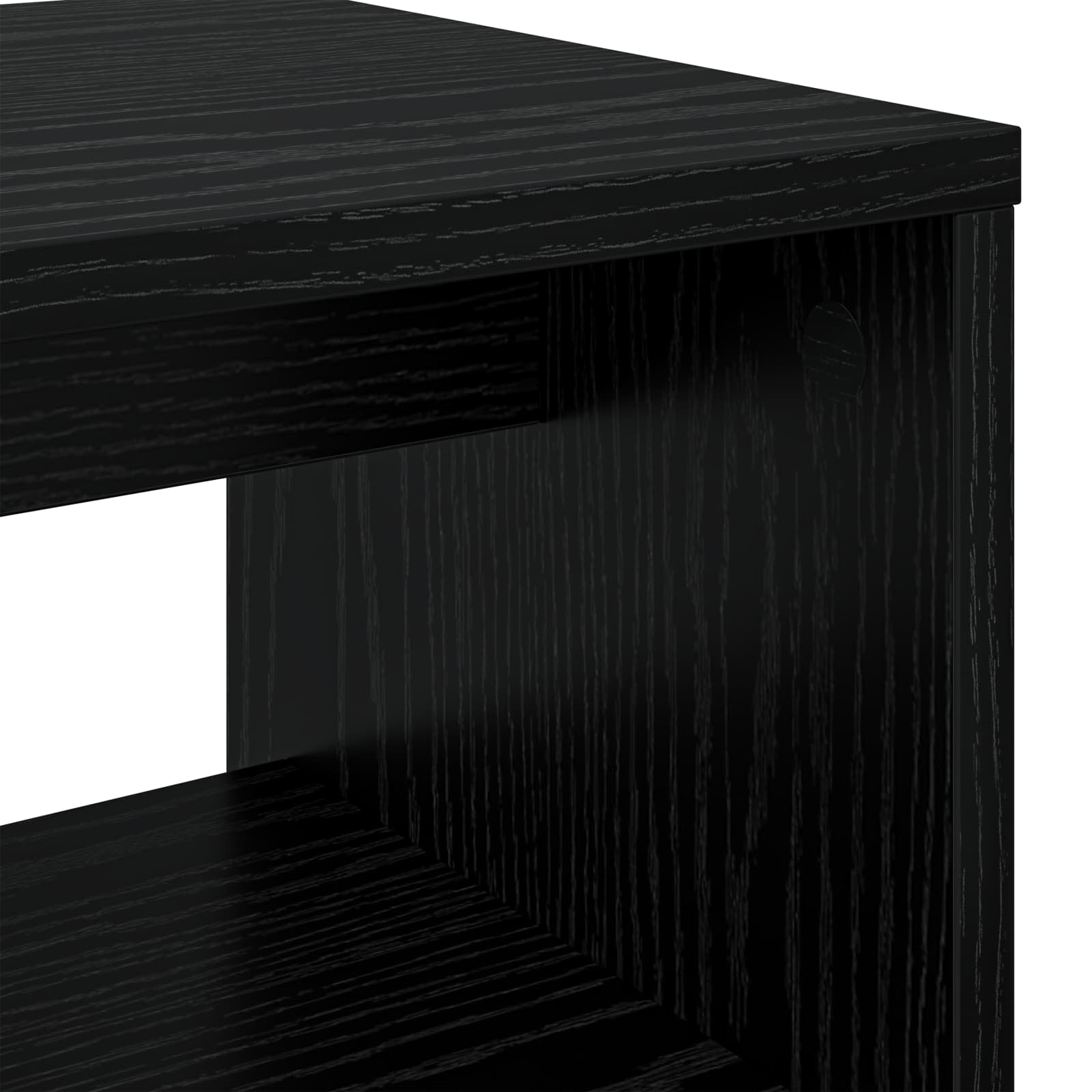 TV-kast Zwart Eiken 80 x 30 x 40 cm Bewerkt hout