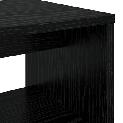 TV-kast Zwart Eiken 80 x 30 x 40 cm Bewerkt hout