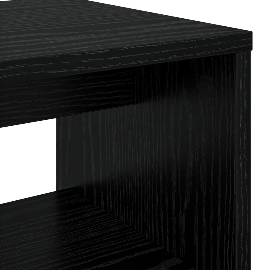 TV-kast Zwart Eiken 80 x 30 x 40 cm Bewerkt hout