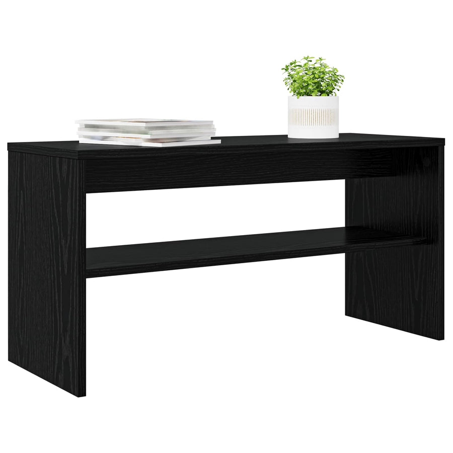 TV-kast Zwart Eiken 80 x 30 x 40 cm Bewerkt hout
