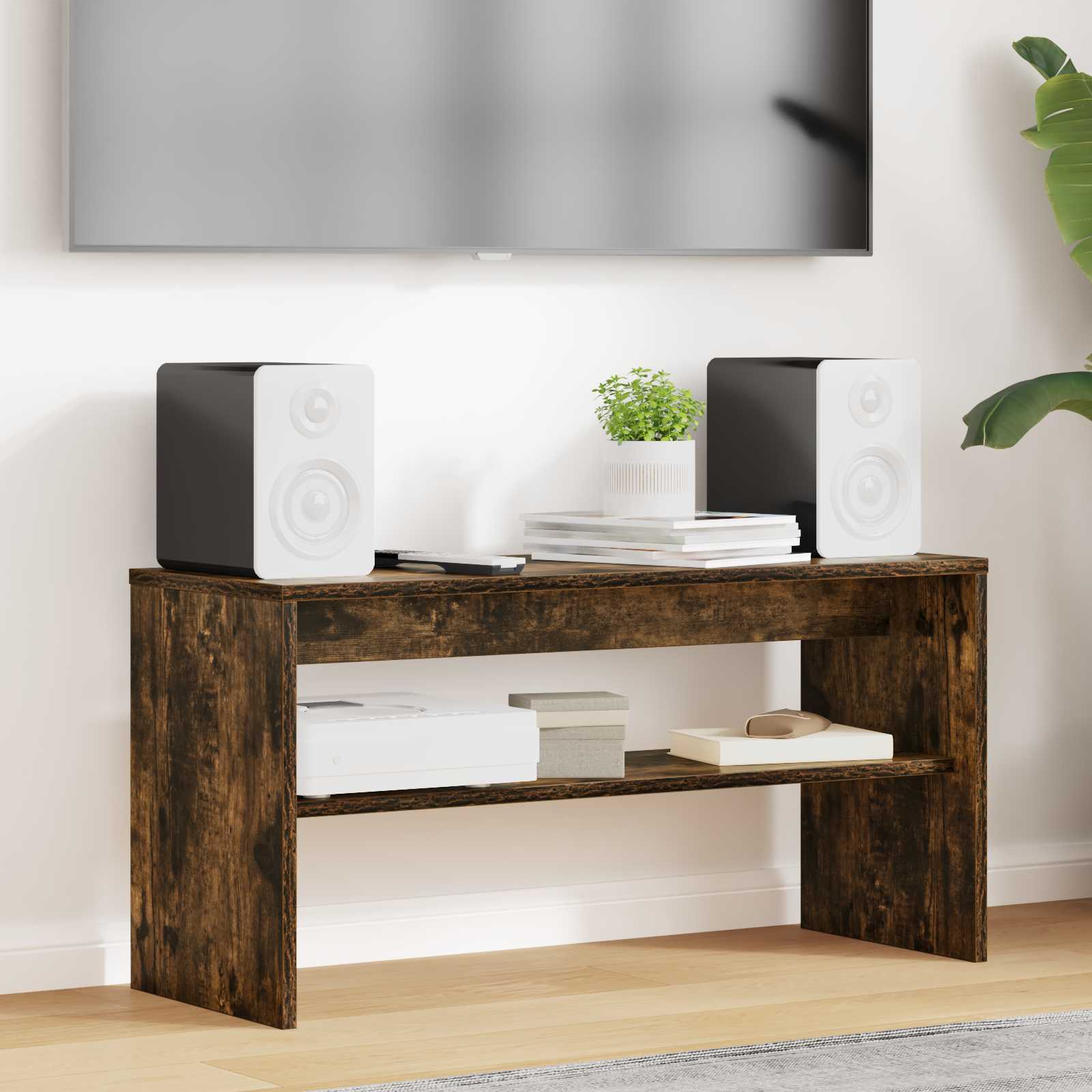 TV-kast Gerookt eiken 80 x 30 x 40 cm Bewerkt hout