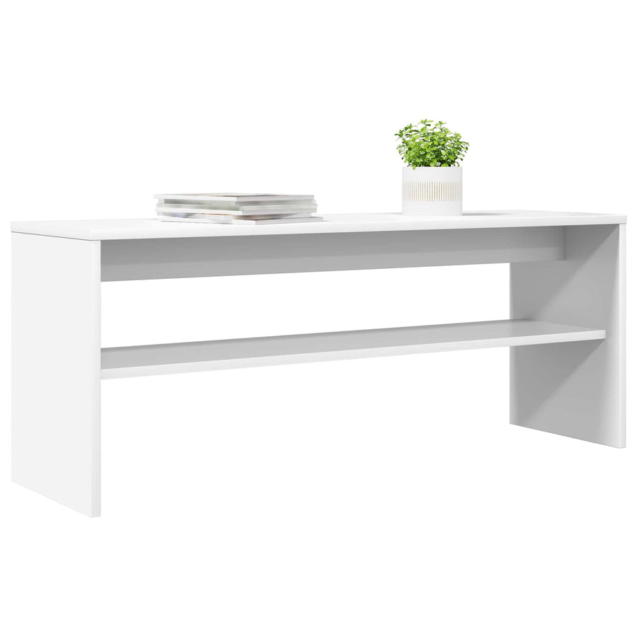 TV-kast Wit 100 x 30 x 40 cm Bewerkt hout