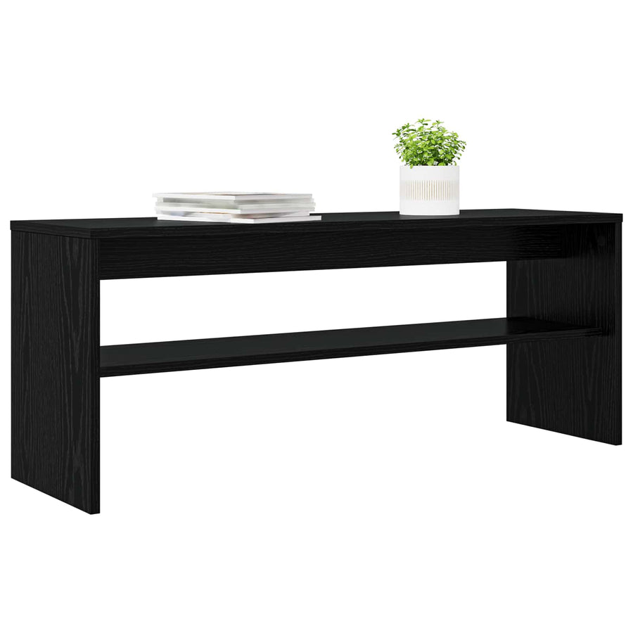 TV-kast Zwart Eiken 100 x 30 x 40 cm Bewerkt hout
