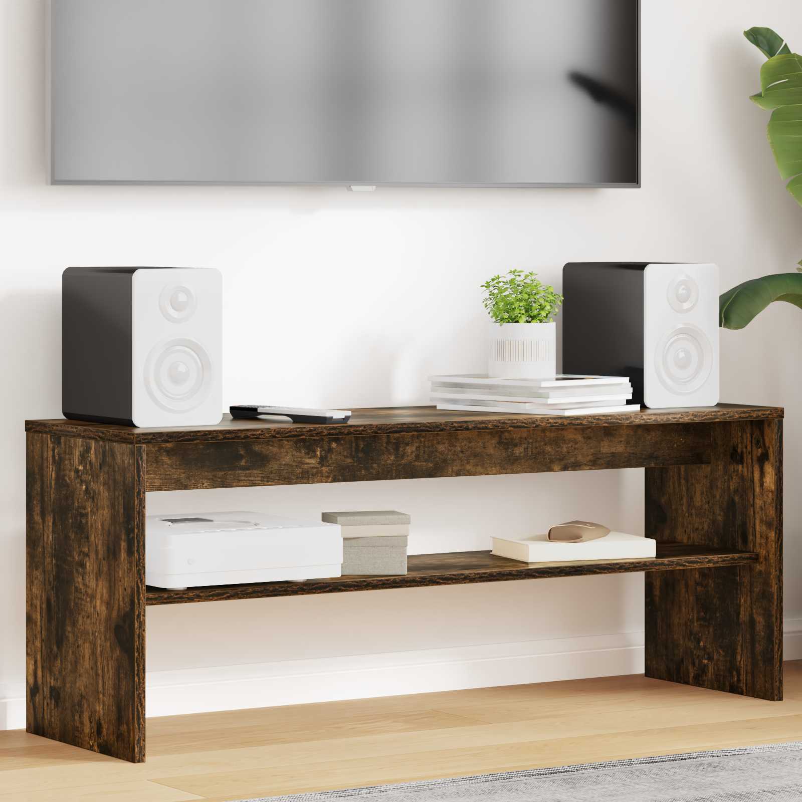 TV-kast Gerookt eiken 100 x 30 x 40 cm Bewerkt hout