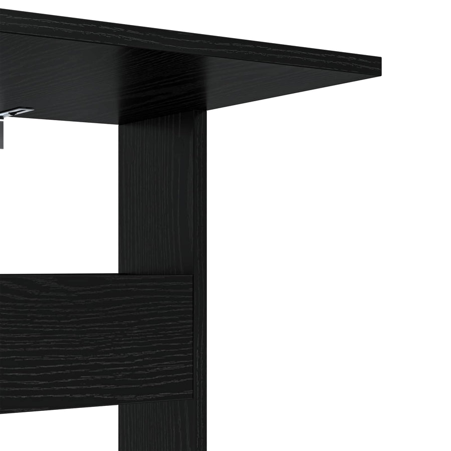 Bijzettafel Zwart Eiken 40 x 35 x 60,5 cm Bewerkt hout
