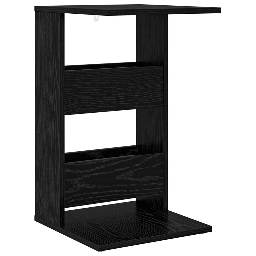 Bijzettafel Zwart Eiken 40 x 35 x 60,5 cm Bewerkt hout