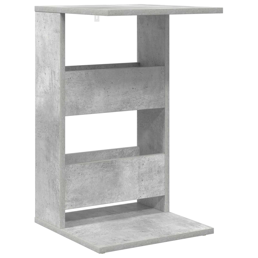 Bijzettafel Beton Grijs 40 x 35 x 60,5 cm Bewerkt hout