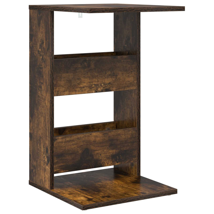 Bijzettafel Gerookt eiken 40 x 35 x 60,5 cm Bewerkt hout