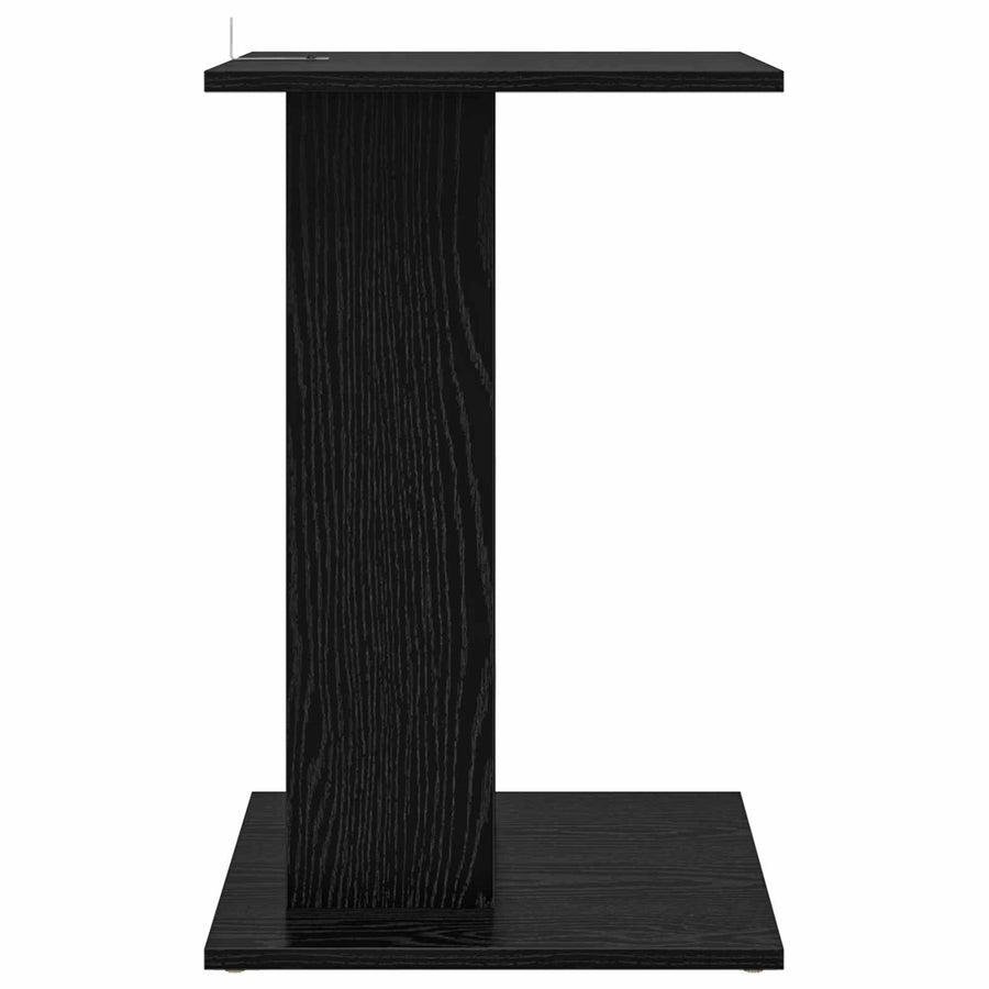 Bijzettafel Zwart Eiken 45 x 40 x 62,5 cm Bewerkt hout