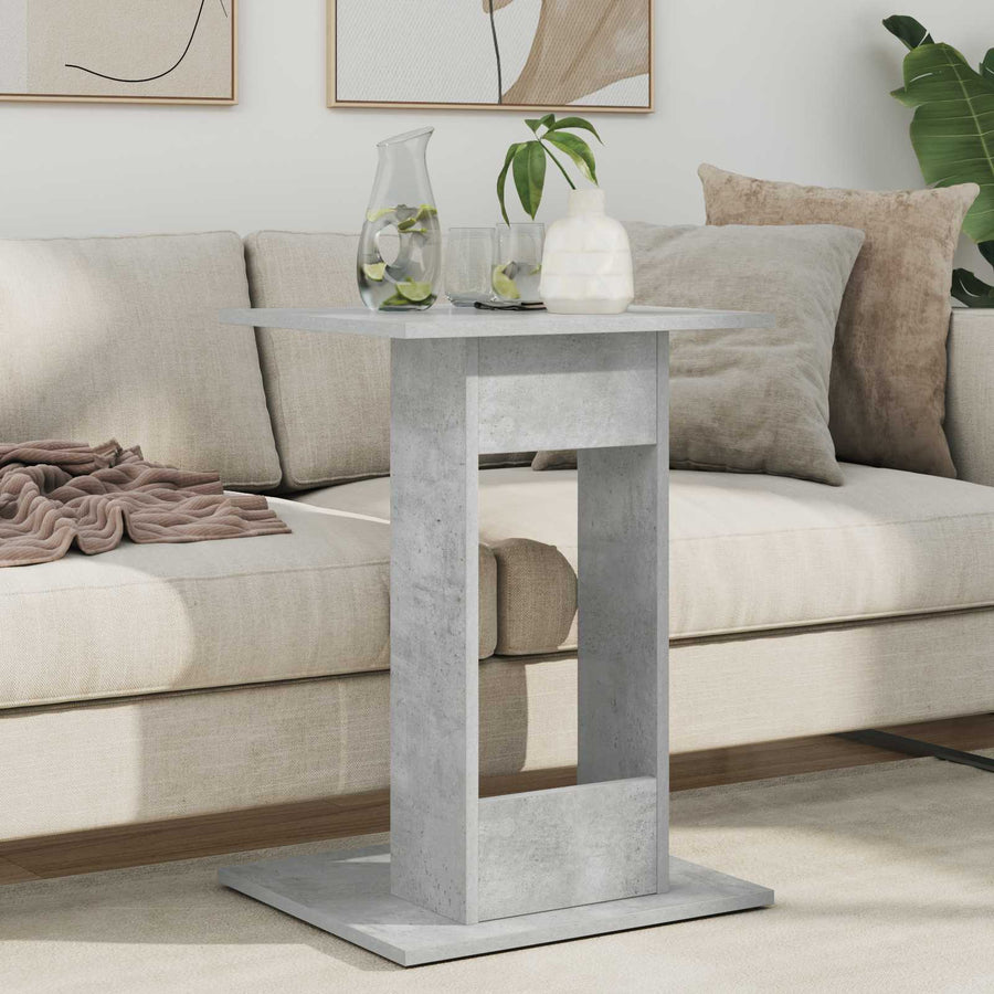 Bijzettafel Beton Grijs 45 x 40 x 62,5 cm Bewerkt hout
