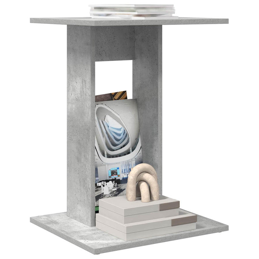 Bijzettafel Beton Grijs 45 x 40 x 62,5 cm Bewerkt hout