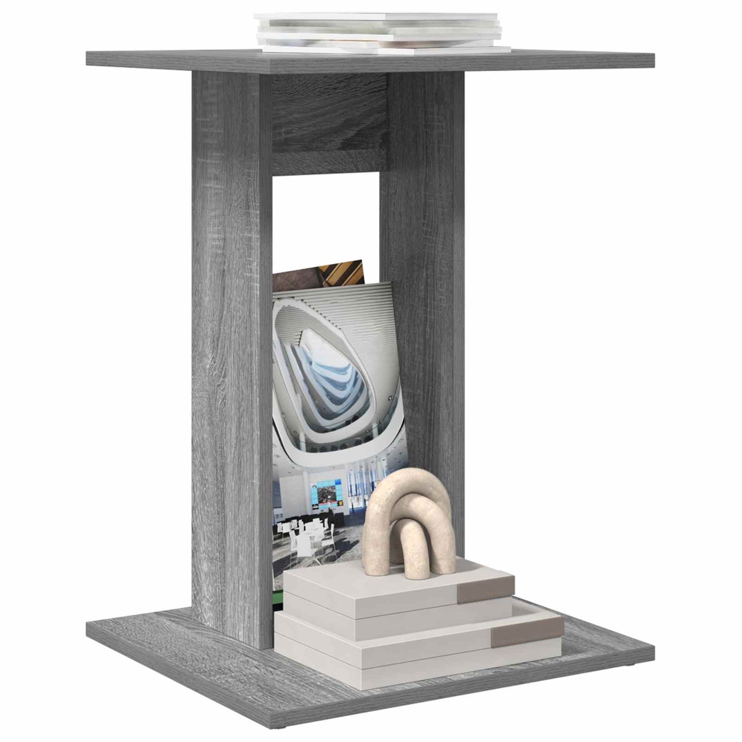 Bijzettafel Grijs Sonoma 45 x 40 x 62,5 cm Bewerkt hout