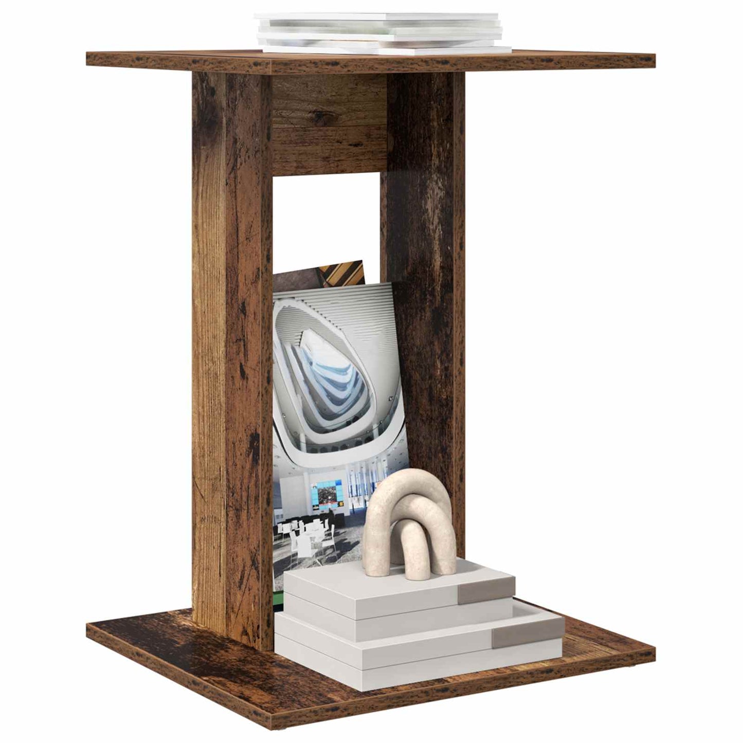 Bijzettafel Oudhout 45 x 40 x 62,5 cm Bewerkt hout