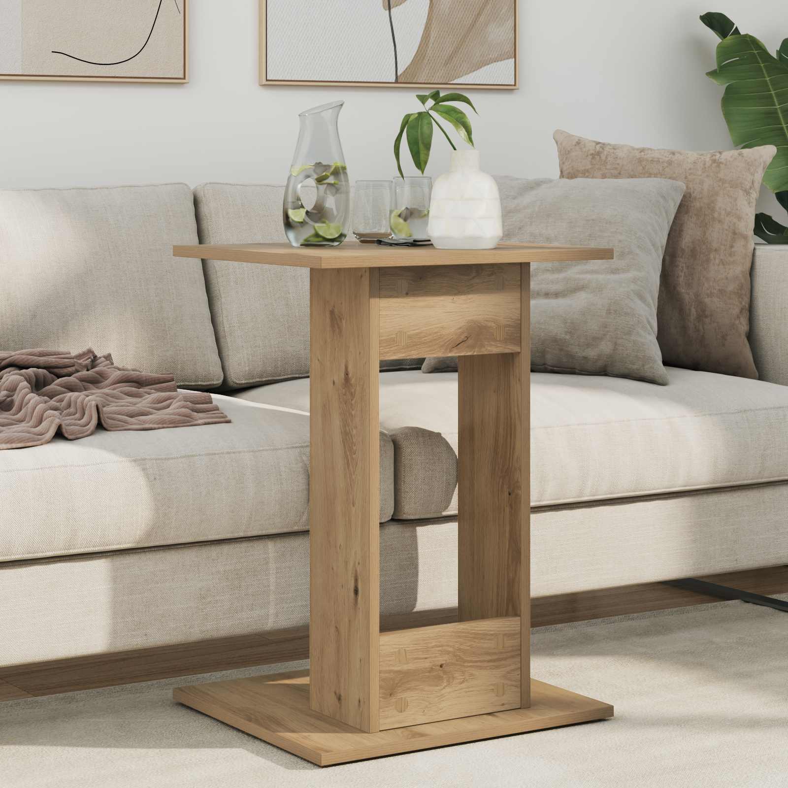 Bijzettafel Artisan Eiken 45 x 40 x 62,5 cm Bewerkt hout