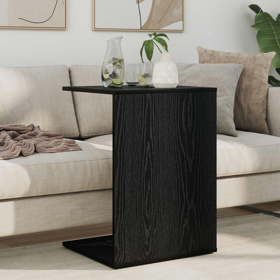 Bijzettafel Zwart Eiken 45 x 40 x 62,5 cm Bewerkt hout