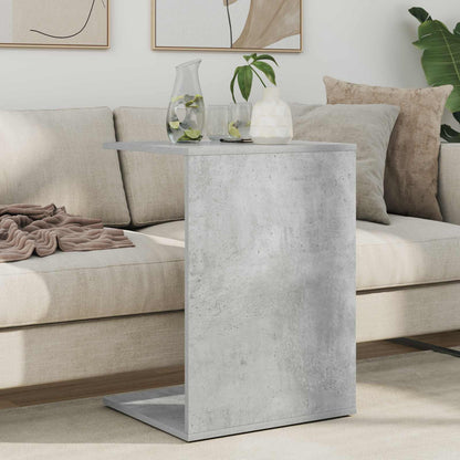 Bijzettafel Beton Grijs 45 x 40 x 62,5 cm Bewerkt hout